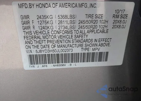 2018 Acura Mdx Technology Package Acurawatch Plus Pkg z USA, uszkodzony, nr VIN 5J8YD3H50JL002373